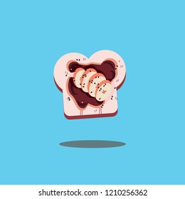 Flat toast vector illustration