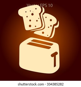 Flat toaster vector icon