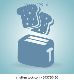 Flat toaster vector icon