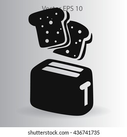 Flat toaster vector icon