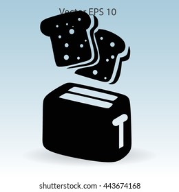 Flat toaster vector icon