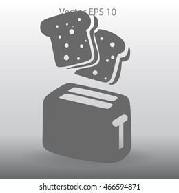 Flat toaster vector icon