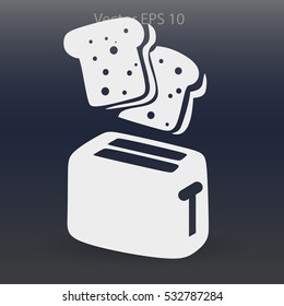 Flat Toaster Vector Icon