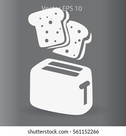 Flat toaster vector icon