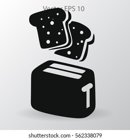 Flat Toaster Vector Icon