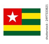 Flat of Togo. Togo flag design isolated on white background. Togo flag icon