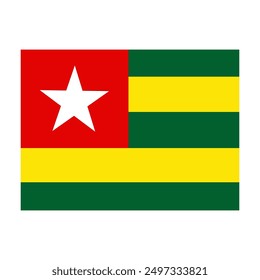 Flat of Togo. Togo flag design isolated on white background. Togo flag icon