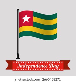 Día De La Independencia De Togo Con La Bandera Ondeando