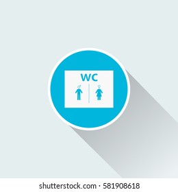 flat toilet icon. wc sign
