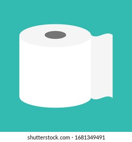 Flat Toilet Paper icon isolated on background. Vector illustration. Eps 10.