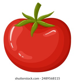 Flat tomato Icon clipart cartoon animation vegetable vector illustration design for kids and children books for learning fruits and alphabet