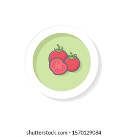 Flat Tomato icon, vector illustration