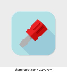 Flat Tool Icon For Application On Grey Background