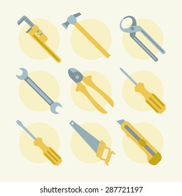 Flat Tools Icons Set