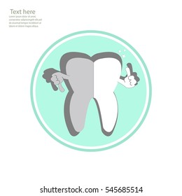 flat tooth icon vector web art