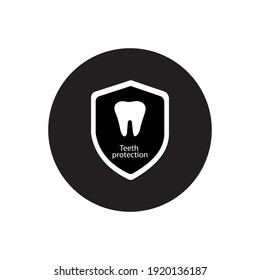 Flat. Tooth protection vector solid icons
