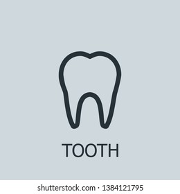 Flat tooth vector icon. Tooth illustration for web, mobile apps, design. Tooth vector symbol.