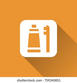 flat Toothbrush and Toothpaste icon