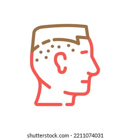 flat top hairstyle male color icon vector. flat top hairstyle male sign. isolated symbol illustration