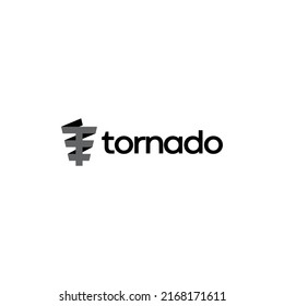 Flat Tornado Logo Design Vector