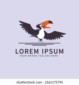 Flat Toucan Icon Logo Template