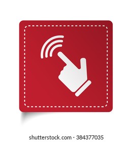 Flat Touch Screen icon on red sticker