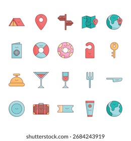 Flat Tourism Travel Vector Set