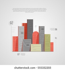 Flat town. Infographics on the buildings.
