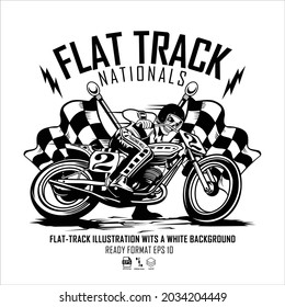 FLAT TRACK ILLUSTRATION WITH A WHITE BACKGROUND
