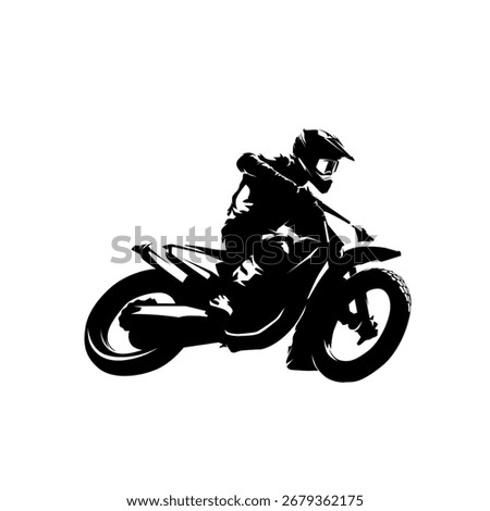 Flat Track motorcycle racing, isolated vector silhouette. Dirt motorbike logo