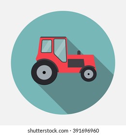 Flat Tractor Vector Illustration EPS10