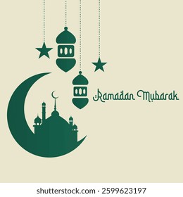 Flat traditional islamic design ramadan kareem background