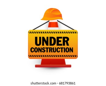 Flat Traffic cone isolated on light background. Vector illustration.