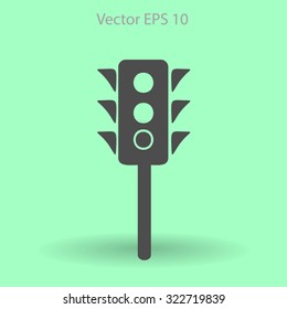 Flat traffic light icon.