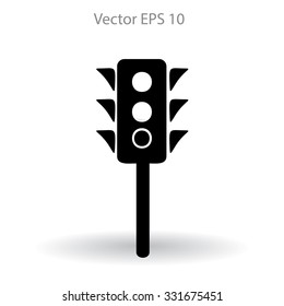Flat traffic light icon.