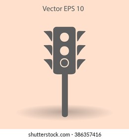 Flat traffic light icon.