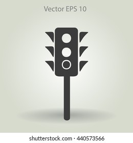 Flat traffic light icon.