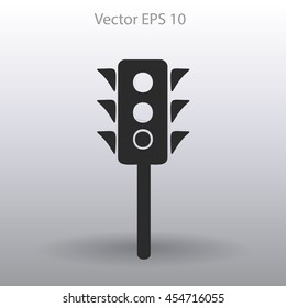Flat traffic light icon.