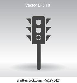 Flat traffic light icon.