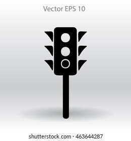 Flat traffic light icon.
