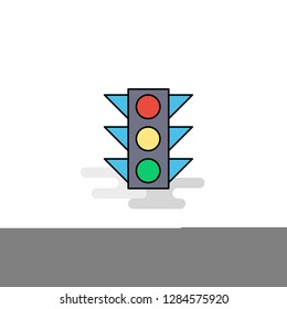 Flat Traffic signal Icon. Vector