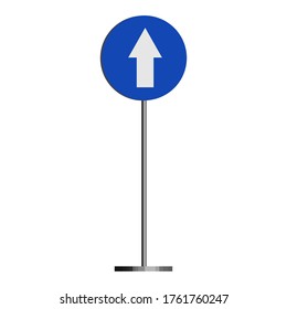 
señales de tráfico planas. señalización direccional unidireccional