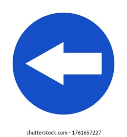 
flat traffic signs. left direction sign