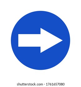 
flat traffic signs. right direction sign