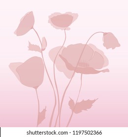 Flat transparency pink poppy 