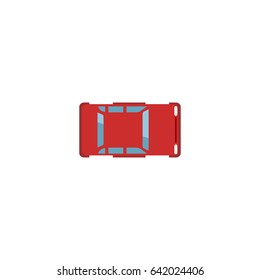 Flat Transport Element. Vector Illustration Of Flat Automotive Isolated On Clean Background. Can Be Used As Car, Vehicle And Automobile Symbols.