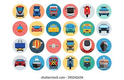 Flat Transport Icons 1