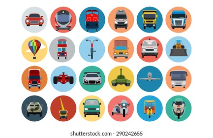 Flat Transport Icons 2