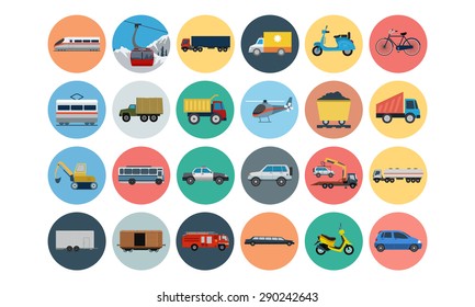 Flat Transport Icons 3