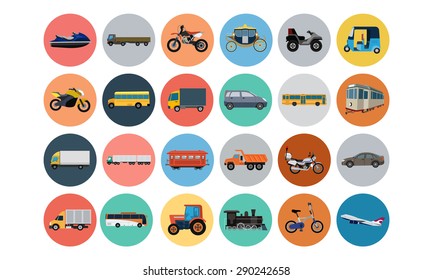 Flat Transport Icons 4